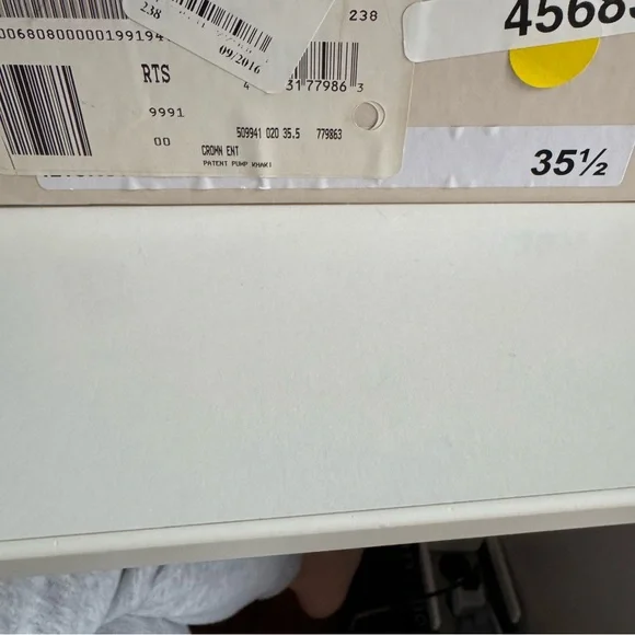 Jimmy Choo Crown Beige Khaki Patent Leather Peep Toe Platform Heels size 5.5 - Picture 13 of 16